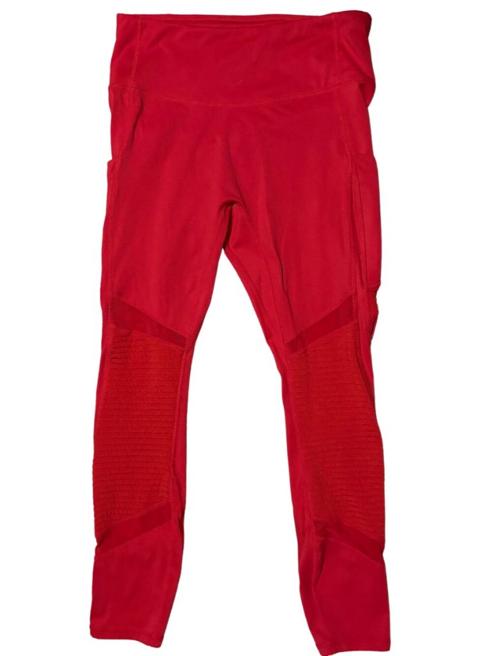 Fabletics Motion365 Red Moto Leggings High Rise Pocket Yoga Pants Small